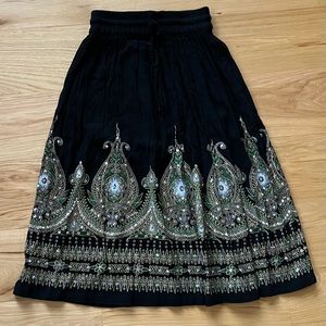VINTAGE TWIGGY LONDON INDO WESTERN BLACK SKIRT  SIZE XS